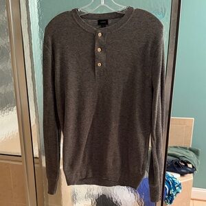 J. Crew Charcoal Henley Knit Pullover